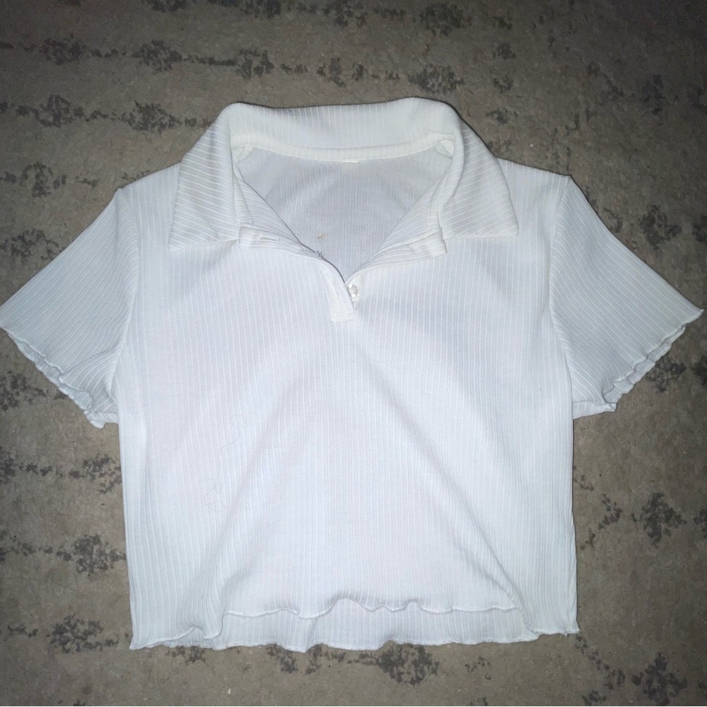 small baby collared button up white tee